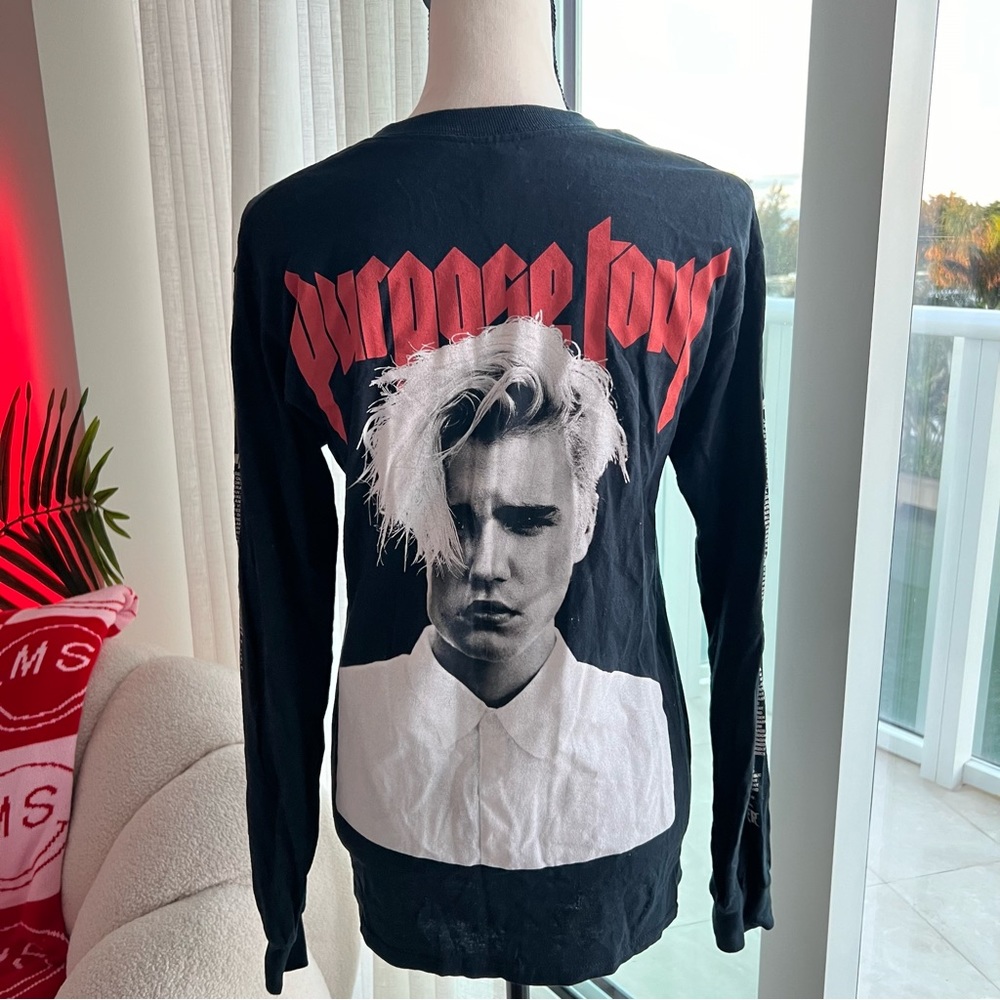 JUSTIN BIEBER VFILES OFFICIAL PURPOSE TOUR L/S T SHIRT SMALL NY POP-UP RARE